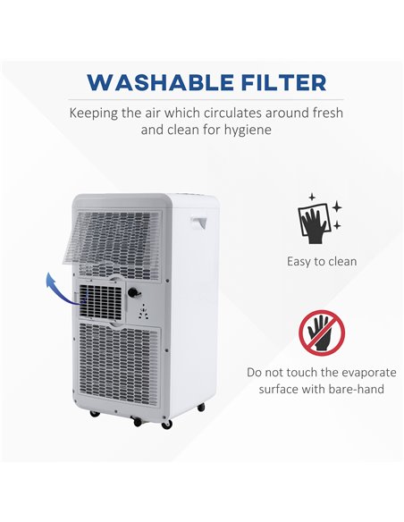 Homcom Mobile Air Conditioner with Timer, Remote, LED Display, 1050W, White - pic 16048 | FastDaddyshop