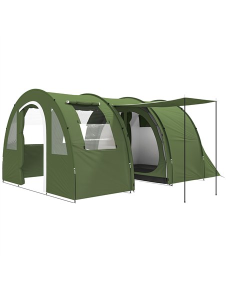 Outsunny 5-6 Man Camping Tent with 2 Room, Floor and Carry Bag - Green - pic 160482 | FastDaddyshop