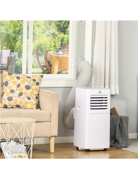 Homcom Mobile Air Conditioner with Timer, Remote, LED Display, 792W, White - pic 16049 | FastDaddyshop