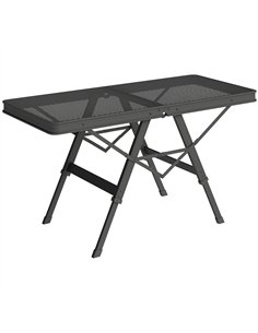 Outsunny 3 ft Folding Camping Table w/ Adjustable Heights, Portable Lightweight Outdoor Folding Picnic Table with Metal Mesh Des
