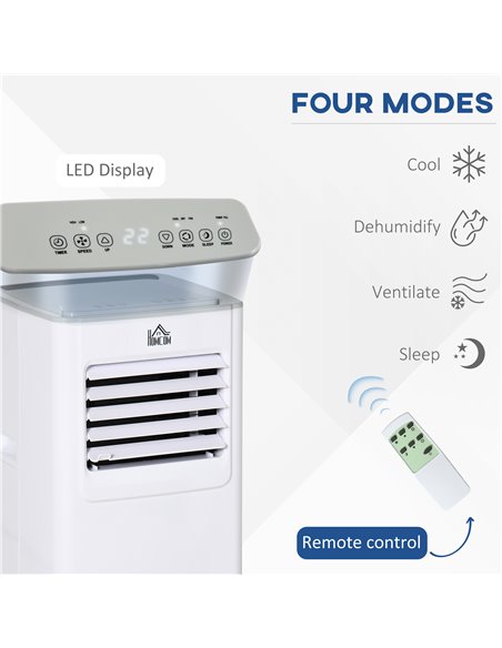 Homcom Mobile Air Conditioner with Timer, Remote, LED Display, 792W, White - pic 16051 | FastDaddyshop