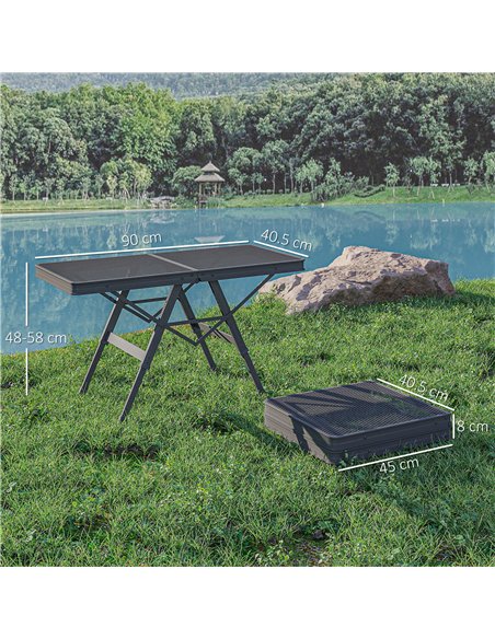 Outsunny 3 ft Folding Camping Table w/ Adjustable Heights, Portable Lightweight Outdoor Folding Picnic Table with Metal Mesh Des - pic 160511 | FastDaddyshop