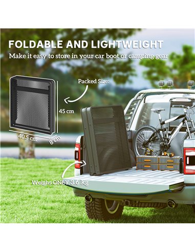Outsunny 3 ft Folding Camping Table w/ Adjustable Heights, Portable Lightweight Outdoor Folding Picnic Table with Metal Mesh Des