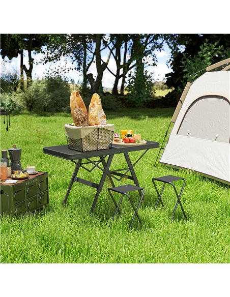 Outsunny 3 ft Folding Camping Table w/ Adjustable Heights, Portable Lightweight Outdoor Folding Picnic Table with Metal Mesh Des - pic 160515 | FastDaddyshop