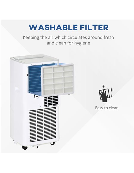 Homcom Mobile Air Conditioner with Timer, Remote, LED Display, 792W, White - pic 16052 | FastDaddyshop