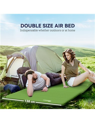 Outsunny 2 Person Camping Inflatable Mattress - Green