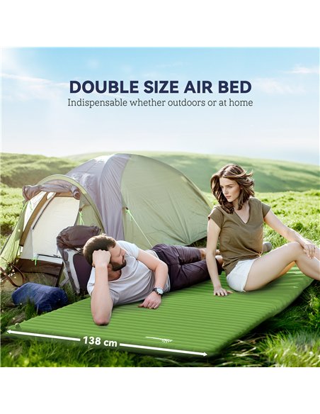 Outsunny 2 Person Camping Inflatable Mattress - Green - pic 160530 | FastDaddyshop
