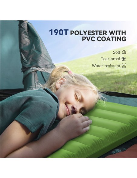 Outsunny 2 Person Camping Inflatable Mattress - Green - pic 160533 | FastDaddyshop