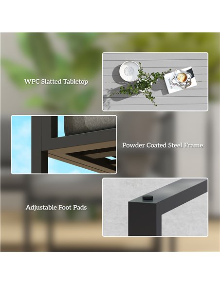 Outsunny Six Piece L Shaped Garden Furniture Set with 3 Loveseats - Grey - pic 160588 | FastDaddyshop