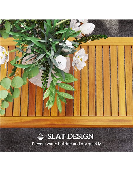 Outsunny Four-Piece Acacia Wood Garden Sofa Set - Teak/Cream - pic 160596 | FastDaddyshop