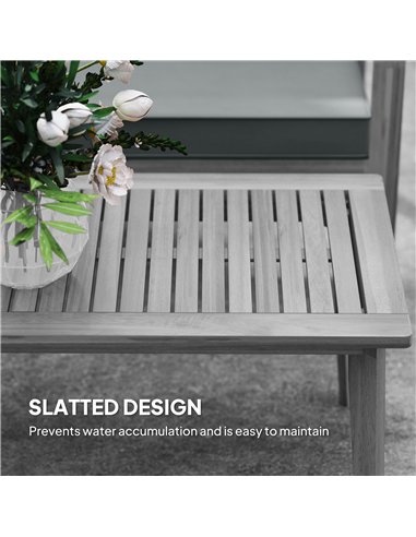 Outsunny 4-Piece Wooden Garden Furniture Set with Cushions - Light Grey