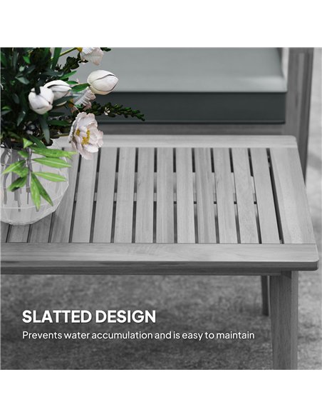 Outsunny 4-Piece Wooden Garden Furniture Set with Cushions - Light Grey - pic 160605 | FastDaddyshop