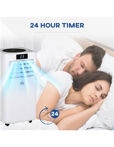Homcom Mobile Air Conditioner with Timer, Remote, LED Display, 1120W, White