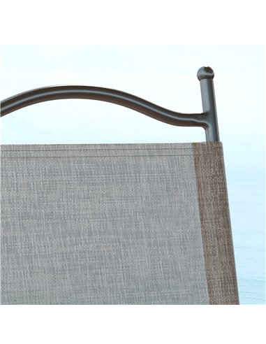 Outsunny Set of Two Folding Garden Chairs, with Fabric Mesh Seats - Mixed Brown