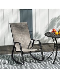 Outsunny Rocking Garden Chair - Light Brown 2