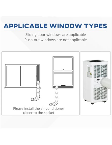 Homcom Mobile Air Conditioner with Timer, Remote, LED Display, 1120W, White - pic 16063 | FastDaddyshop