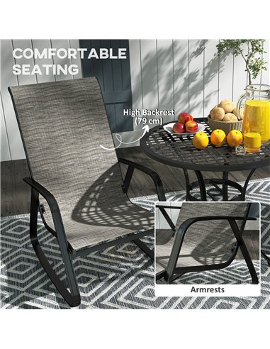 Outsunny Rocking Garden Chair - Light Brown