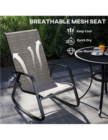 Outsunny Rocking Garden Chair - Light Brown