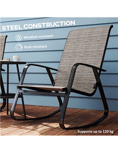 Outsunny Rocking Garden Chair - Light Brown
