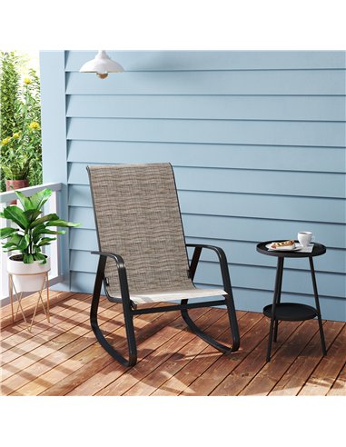 Outsunny Rocking Garden Chair - Light Brown
