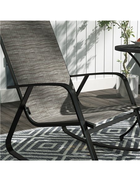 Outsunny Rocking Garden Chair - Light Brown - pic 160634 | FastDaddyshop