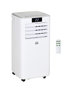 Homcom 4-In-1 10000 BTU Mobile Air Conditioner with Timer, Remote, LED Display, 1120W, White