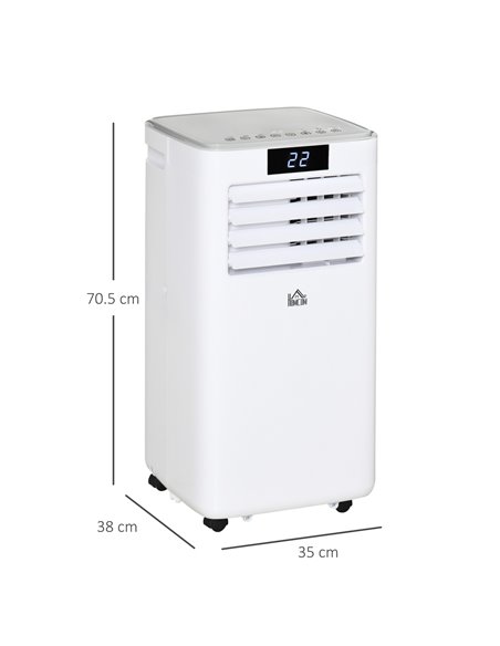 Homcom 4-In-1 10000 BTU Mobile Air Conditioner with Timer, Remote, LED Display, 1120W, White - pic 16066 | FastDaddyshop