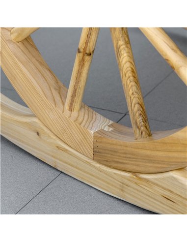 Outsunny 2 Piece Wooden Adirondack Rocking Chair Reclining Armchair Outdoor Garden Furniture Patio Porch Rocker - Natural