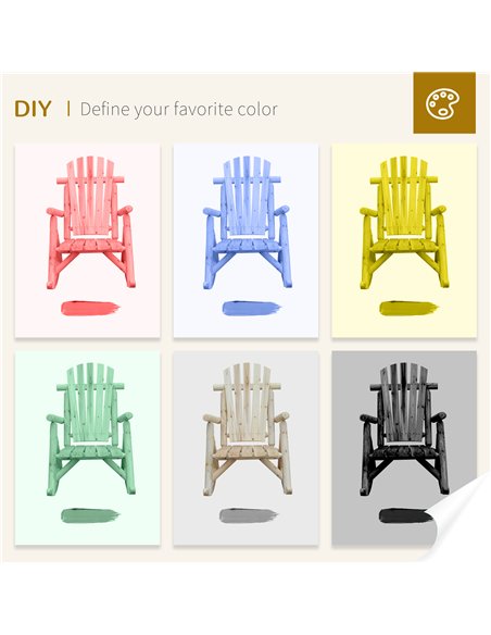 Outsunny 2 Piece Adirondack Chair Cedar Wood Ergonomic Rocking Chair Porch Rocker Garden Traditional - Burlywood - pic 160678 | FastDaddyshop