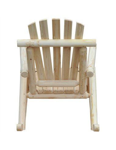 Outsunny 2 Piece Adirondack Chair Cedar Wood Ergonomic Rocking Chair Porch Rocker Garden Traditional - Burlywood