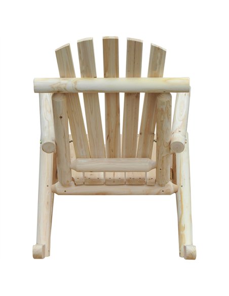 Outsunny 2 Piece Adirondack Chair Cedar Wood Ergonomic Rocking Chair Porch Rocker Garden Traditional - Burlywood - pic 160679 | FastDaddyshop