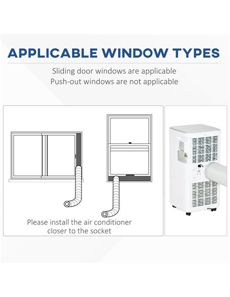 Homcom 4-In-1 10000 BTU Mobile Air Conditioner with Timer, Remote, LED Display, 1120W, White - pic 16068 | FastDaddyshop