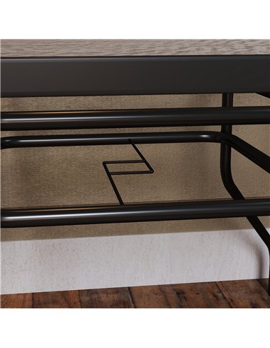 Outsunny Square Garden Dining Table with Tempered Glass Top & Umbrella Hole, 100 x 100 cm