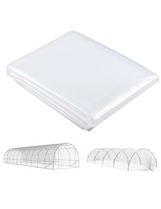 Outsunny 6 X 10m Heavy Duty (150um/6mil) Polypropylene Greenhouse Cover Replacement, UV Resistant Waterproof Plastic Polytunnel 