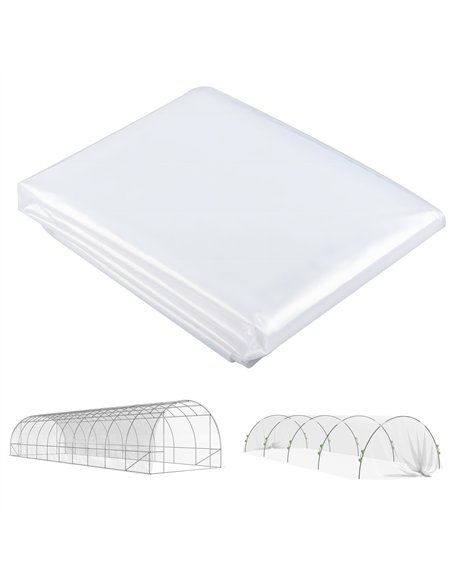 Outsunny 6 X 10m Heavy Duty (150um/6mil) Polypropylene Greenhouse Cover Replacement, UV Resistant Waterproof Plastic Polytunnel  - pic 160734 | FastDaddyshop