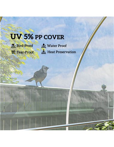 Outsunny 6 X 10m Heavy Duty (150um/6mil) Polypropylene Greenhouse Cover Replacement, UV Resistant Waterproof Plastic Polytunnel 