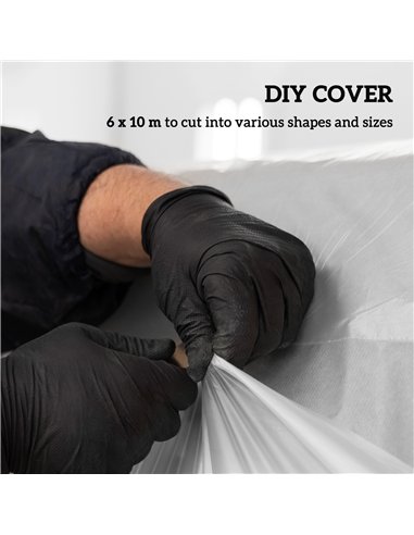 Outsunny 6 X 10m Heavy Duty (150um/6mil) Polypropylene Greenhouse Cover Replacement, UV Resistant Waterproof Plastic Polytunnel 