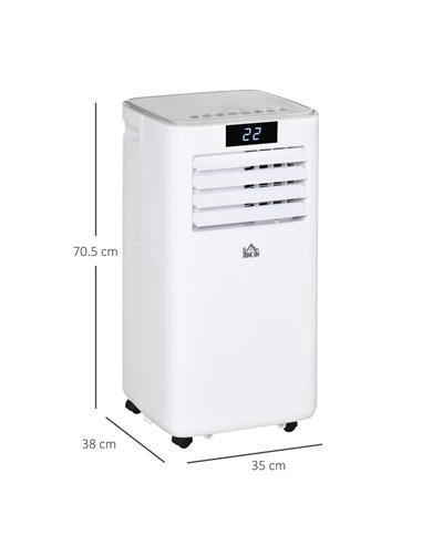 Homcom 7000 BTU Mobile Air Conditioner with Timer, Remote, LED Display, 792W, White