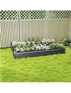 Outsunny 60 x 240cm Galvanised Steel Planter, with Open Bottom, Pack of 2 2