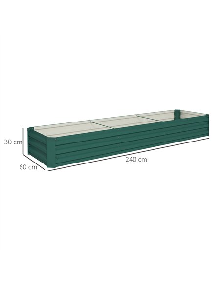 Outsunny 60 x 240cm Galvanised Steel Planter, with Open Bottom - pic 160781 | FastDaddyshop