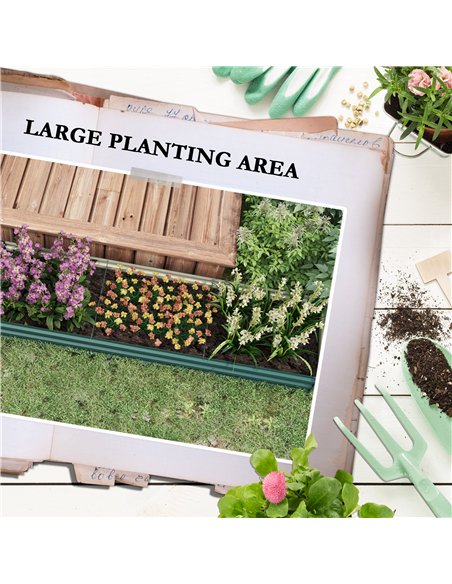 Outsunny 60 x 240cm Galvanised Steel Planter, with Open Bottom - pic 160782 | FastDaddyshop