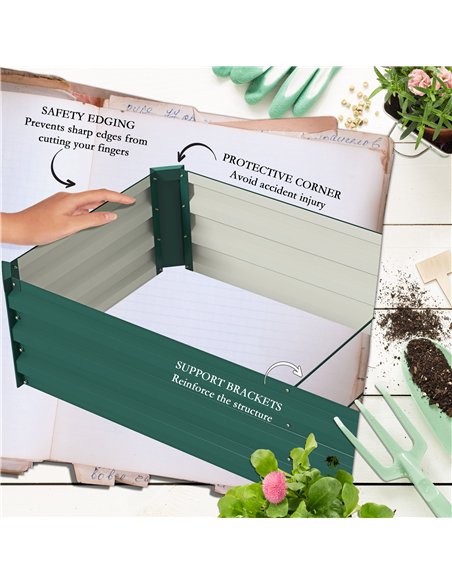 Outsunny 60 x 240cm Galvanised Steel Planter, with Open Bottom - pic 160784 | FastDaddyshop