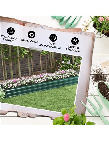 Outsunny 60 x 240cm Galvanised Steel Planter, with Open Bottom