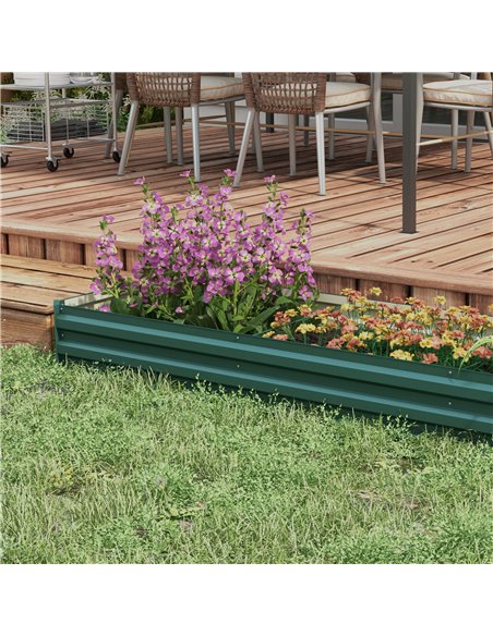 Outsunny 60 x 240cm Galvanised Steel Planter, with Open Bottom - pic 160787 | FastDaddyshop