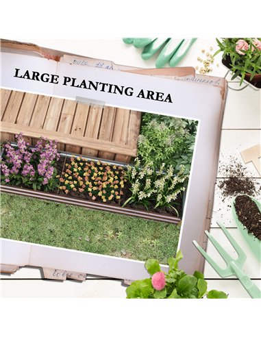 Outsunny 60 x 240cm Galvanised Steel Planter, with Open Bottom, Brown