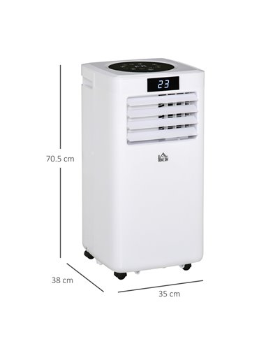 Homcom 7000 BTU Mobile Air Conditioner with Timer, Remote Controller, LED Display, 792W, White