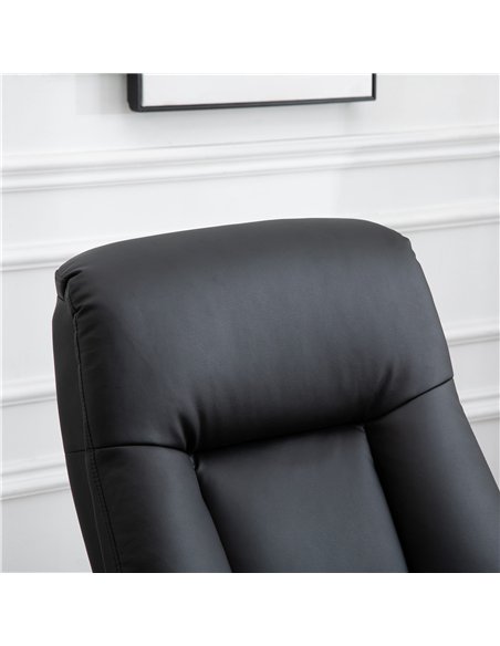HOMCOM 10-Point Massage Sofa Armchair Chair PU Leather W/ Footrest Stool Heat Recliner Black - pic 160867 | FastDaddyshop
