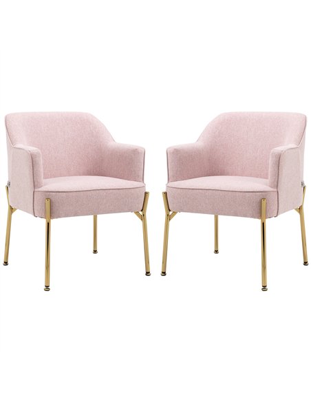 HOMCOM Accent Chair, Living Room Armchair, Vanity Chair with Gold Plating Metal Legs and Soft Padded Seat for Bedroom and Café,  - pic 160887 | FastDaddyshop