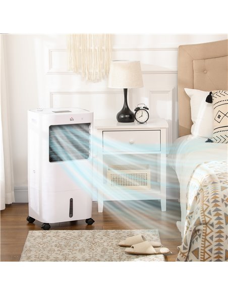 Homcom Air Cooler, Mobile Cooling Fan, Humidifier, Air Conditioner with 15L Water Tank, Oscillation, Remote, Timer - pic 16089 | FastDaddyshop
