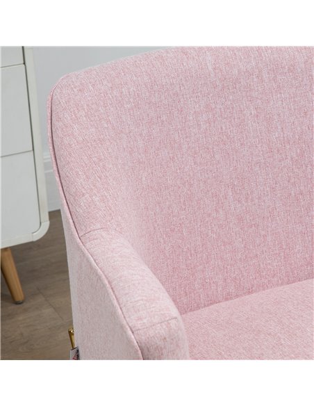 HOMCOM Accent Chair, Living Room Armchair, Vanity Chair with Gold Plating Metal Legs and Soft Padded Seat for Bedroom and Café,  - pic 160894 | FastDaddyshop